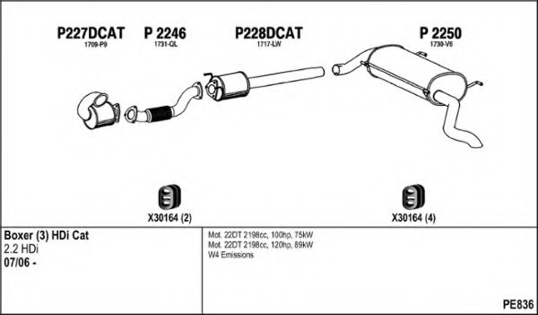 FENNO PE836 Exhaust System